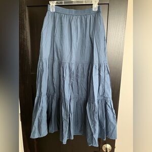 Pact Tiered Skirt in Denim Blue